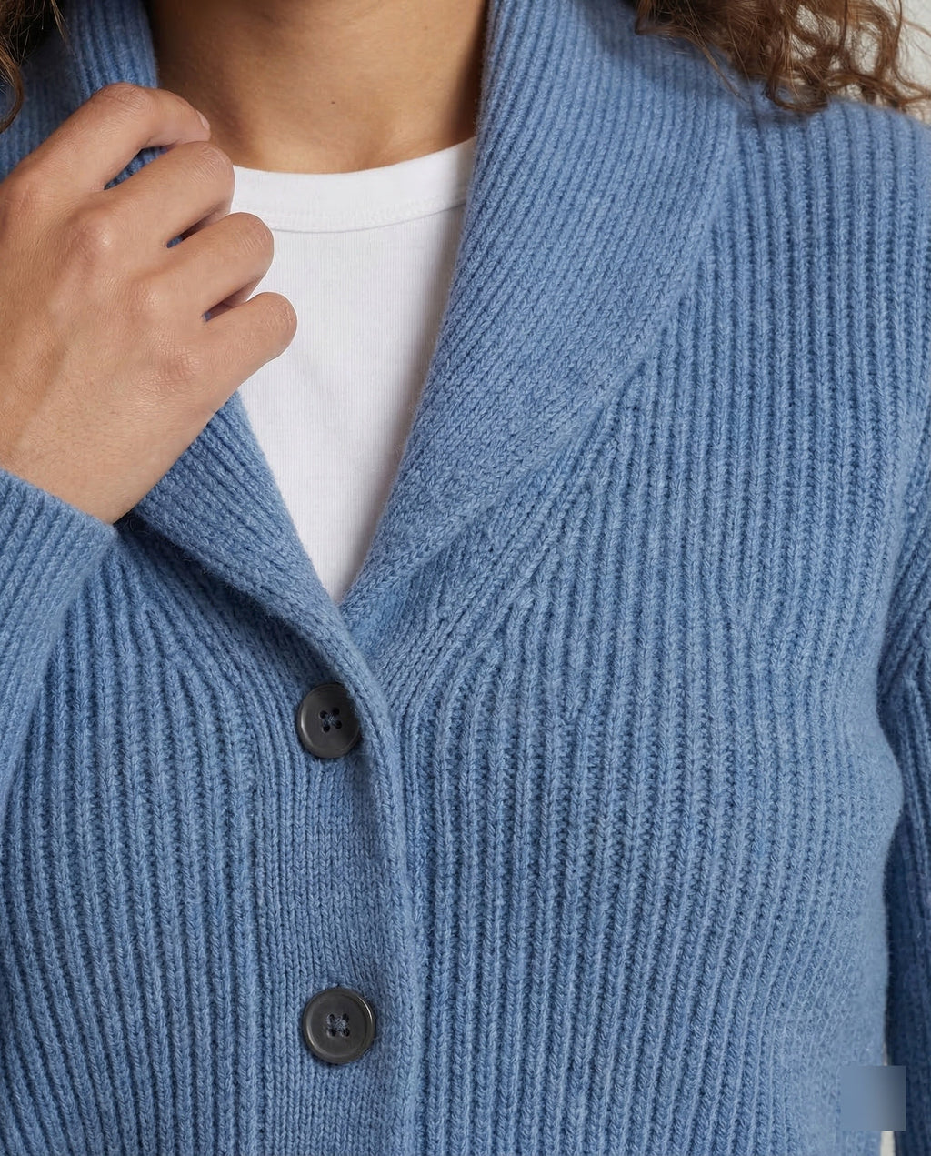 Women’s Ribbed Knit Button-Front Cardigan | Shawl Collar