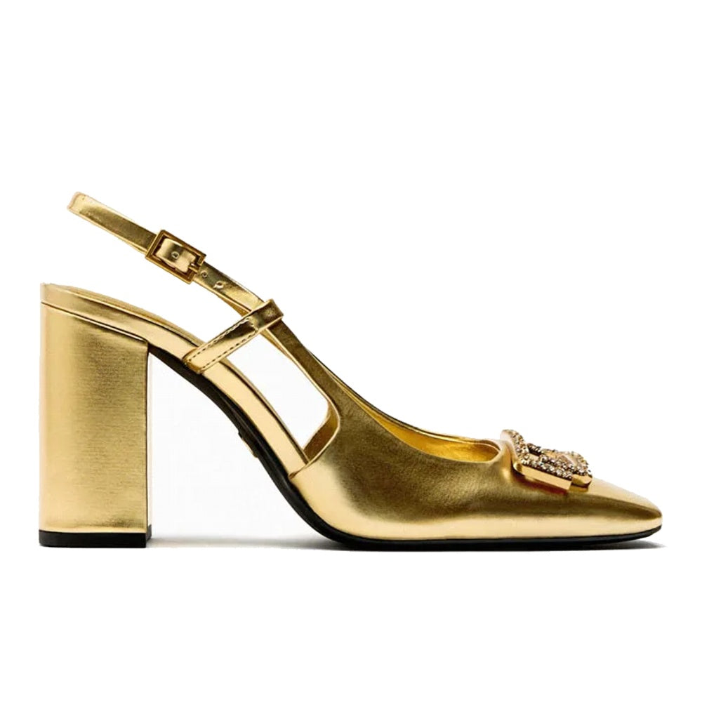 Women's Block Heel Office Slingback Shoes | Square Toe