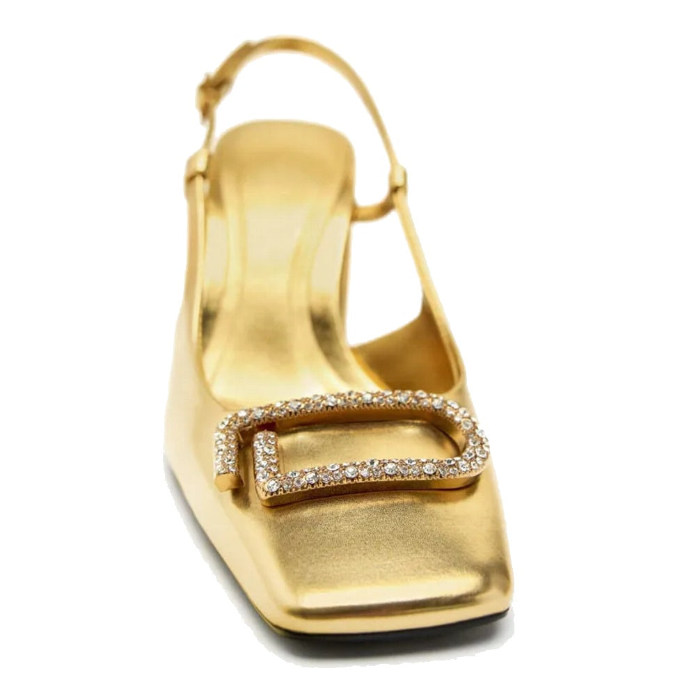 Women's Block Heel Office Slingback Shoes | Square Toe