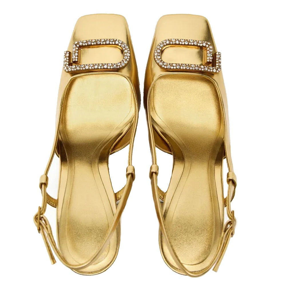 Women's Block Heel Office Slingback Shoes | Square Toe