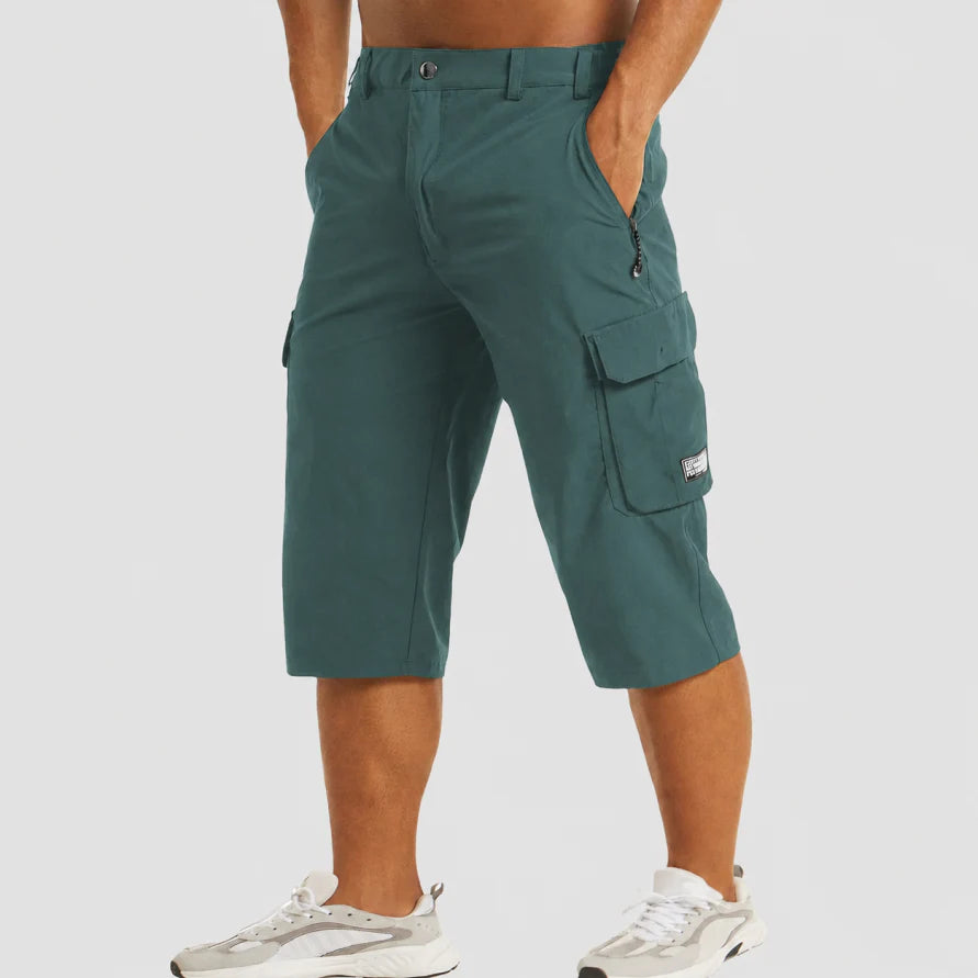 Men's Casual 3/4 Length Cargo Capri Shorts | with Utility Pockets