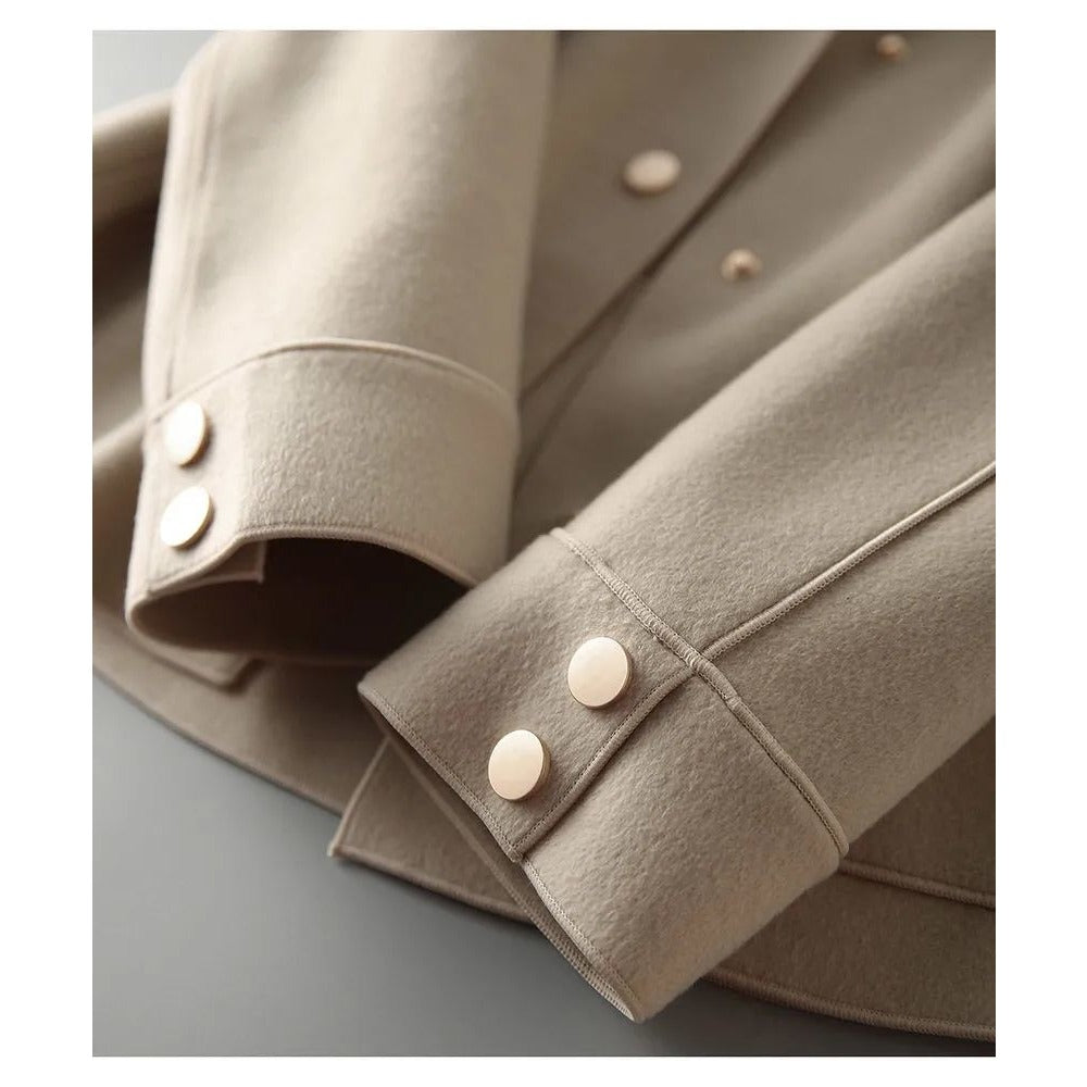 Button Up Short Jacket with Pockets for Women - Daniela