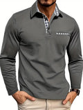 Men's Long Sleeve Polo Shirt for Business Casual Wear | Check Pattern Design