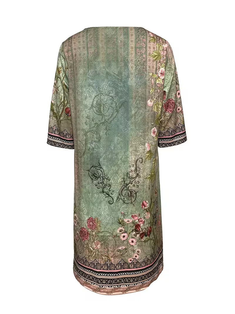 Women's Vintage V-Neck Mini Dress