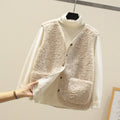 Women’s Warm Winter Button-Up Vest | with Pockets