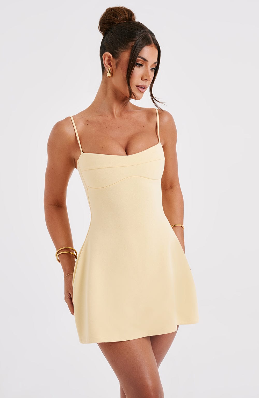 Bianca Mini Dress-Lemon