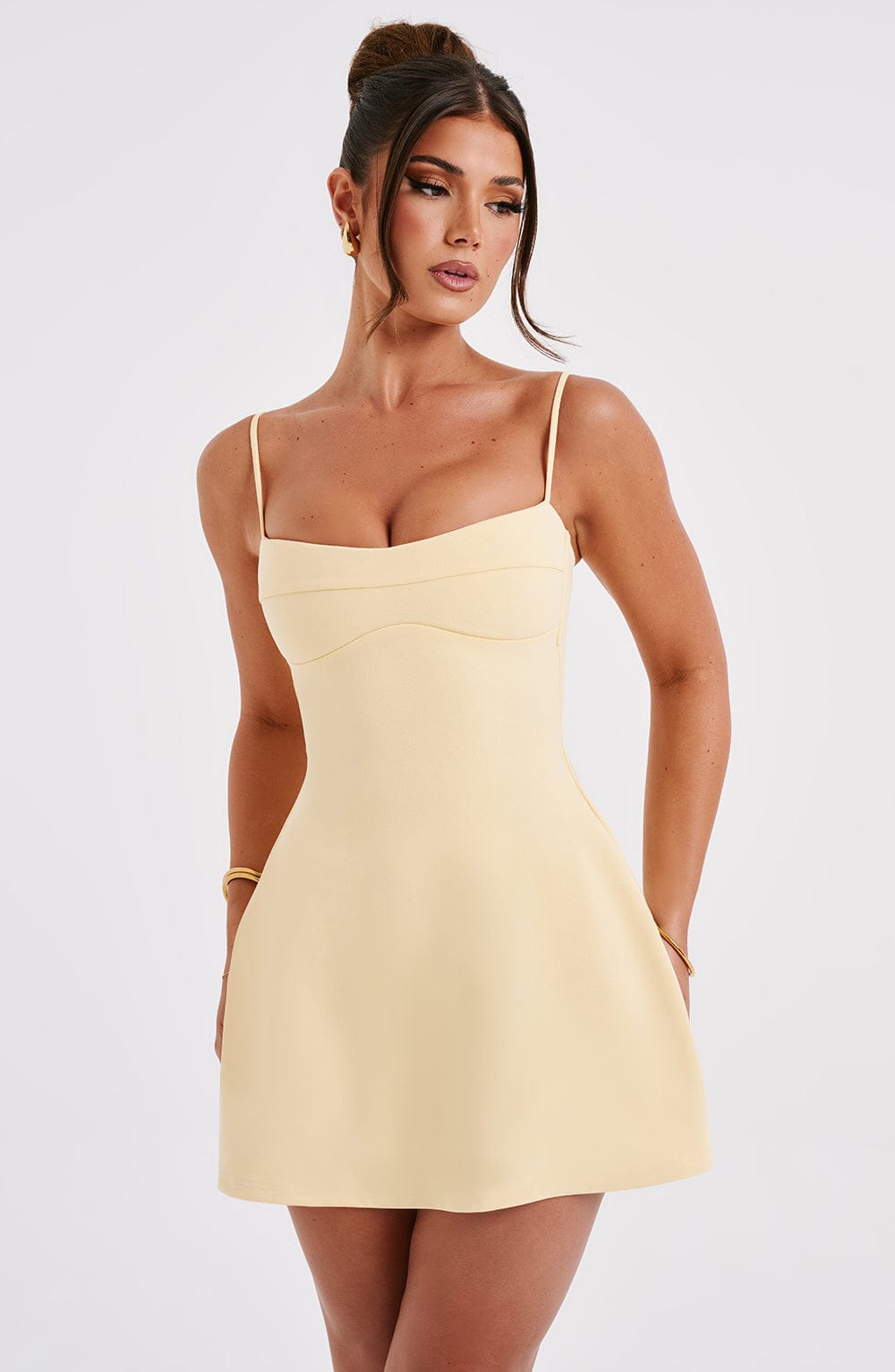 Bianca Mini Dress-Lemon