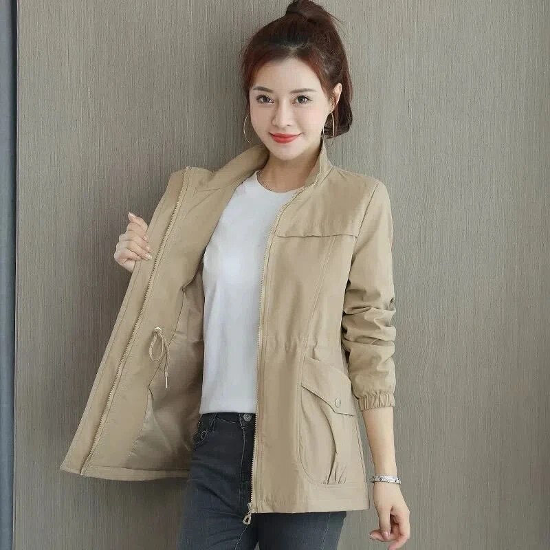 Women’s Utility Windbreaker Jacket | Stand Collar