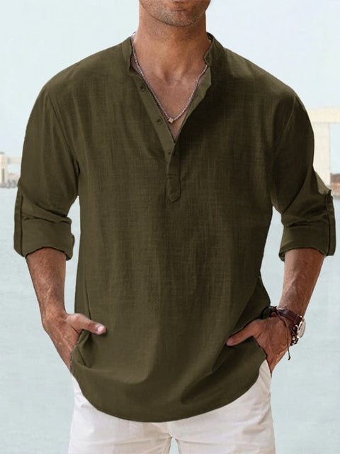 Men's Casual Henley Shirt | Long Sleeve