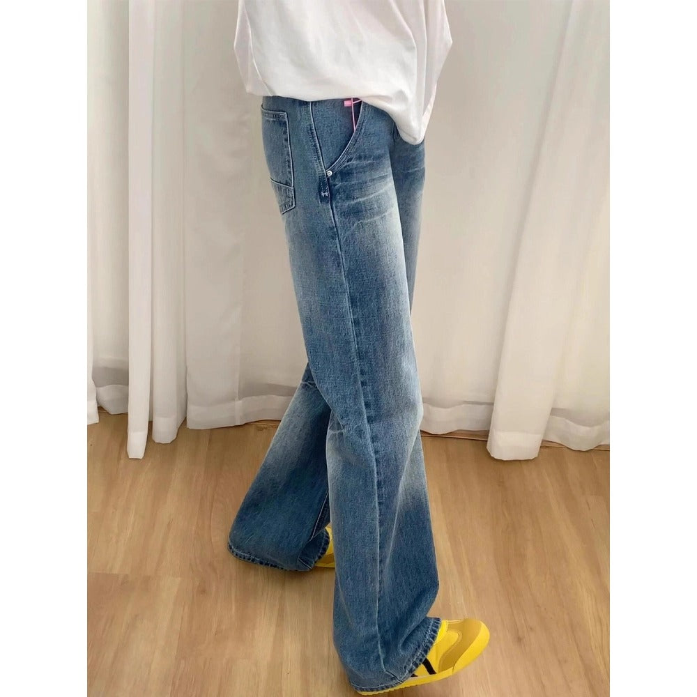 Blue High Waist Flared Denim Jeans for Women - Debora