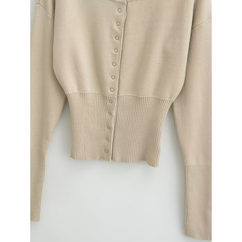 Knit Button Down Cardigan with Long Sleeves for Women - Claudia