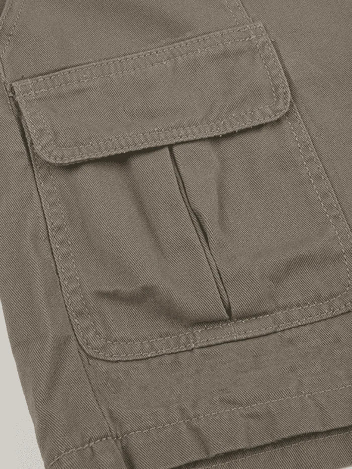 Solid Color Vintage Denim Straight Leg Cargo Shorts