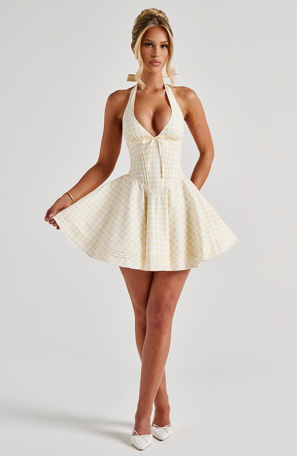 Ariadna Mini Dress - Lemon Gingham
