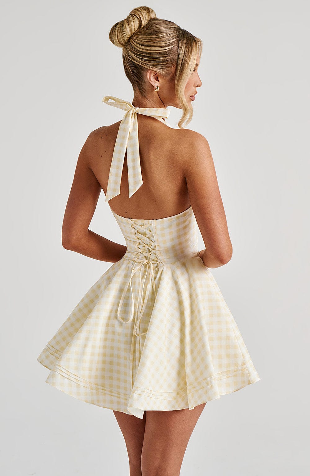 Ariadna Mini Dress - Lemon Gingham