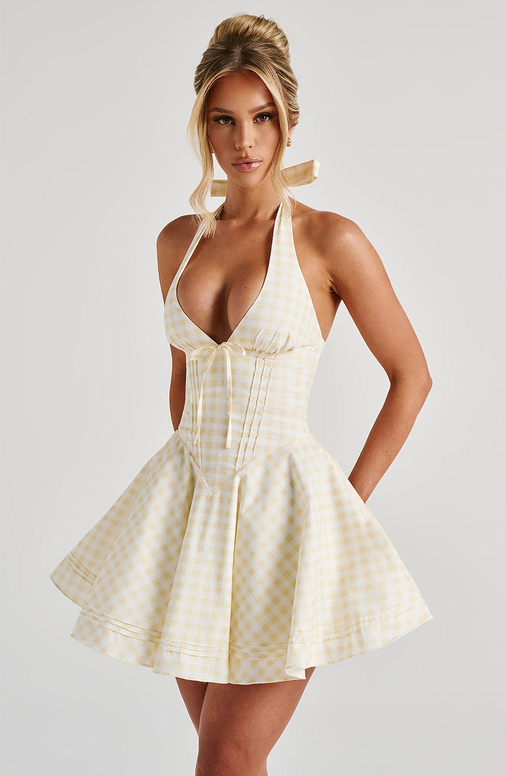 Ariadna Mini Dress - Lemon Gingham