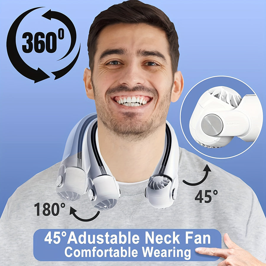Adjustable 45-Degree Portable Neck Fan for Outdoor Use