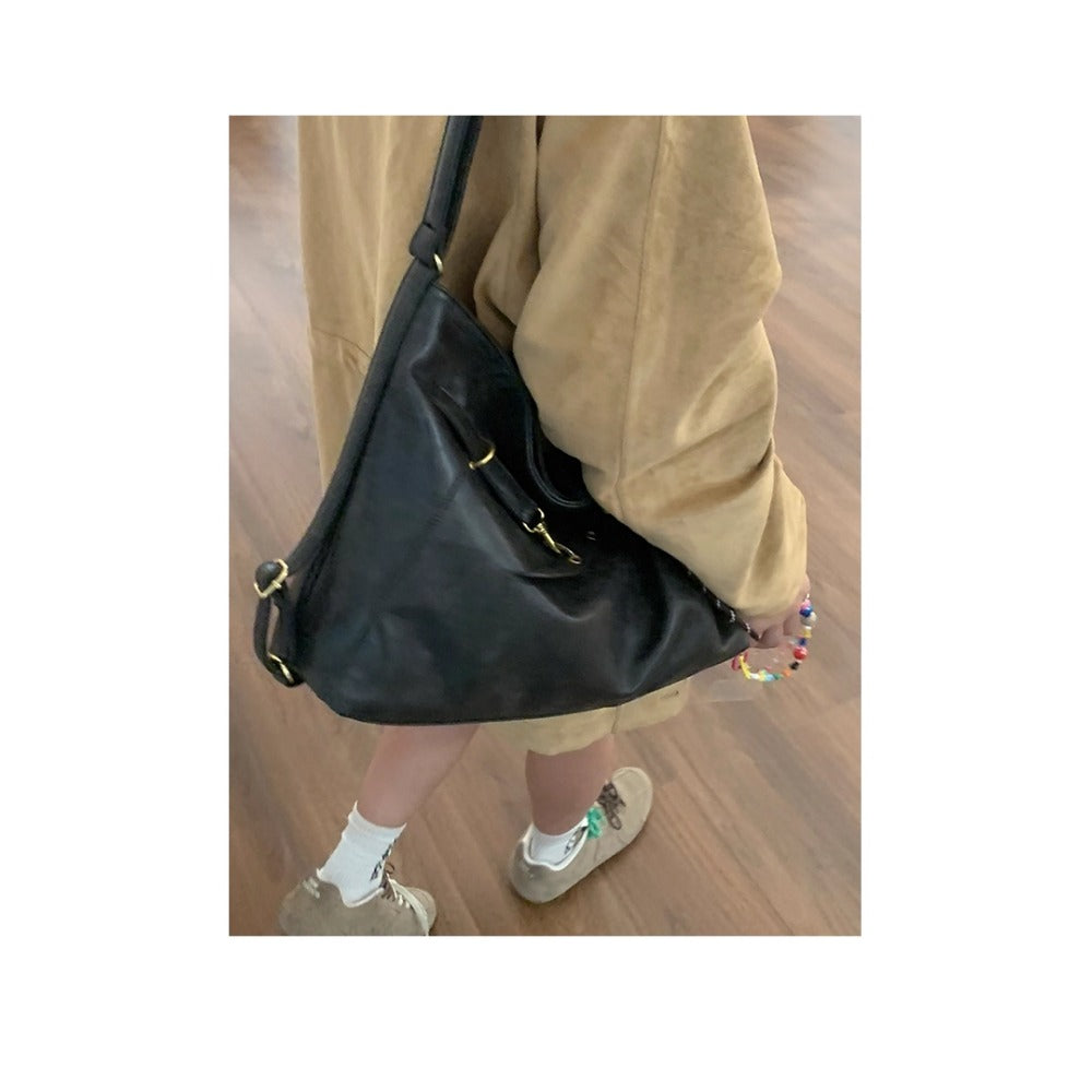 Faux Leather Shoulder Bag with Strap for Women - Chiara