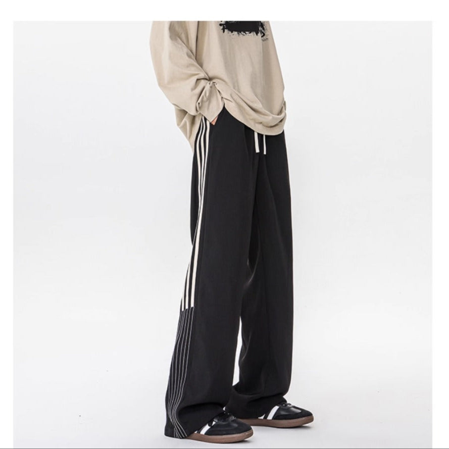 Wide Leg Track Pants with Stripes for Men - Beatrice
