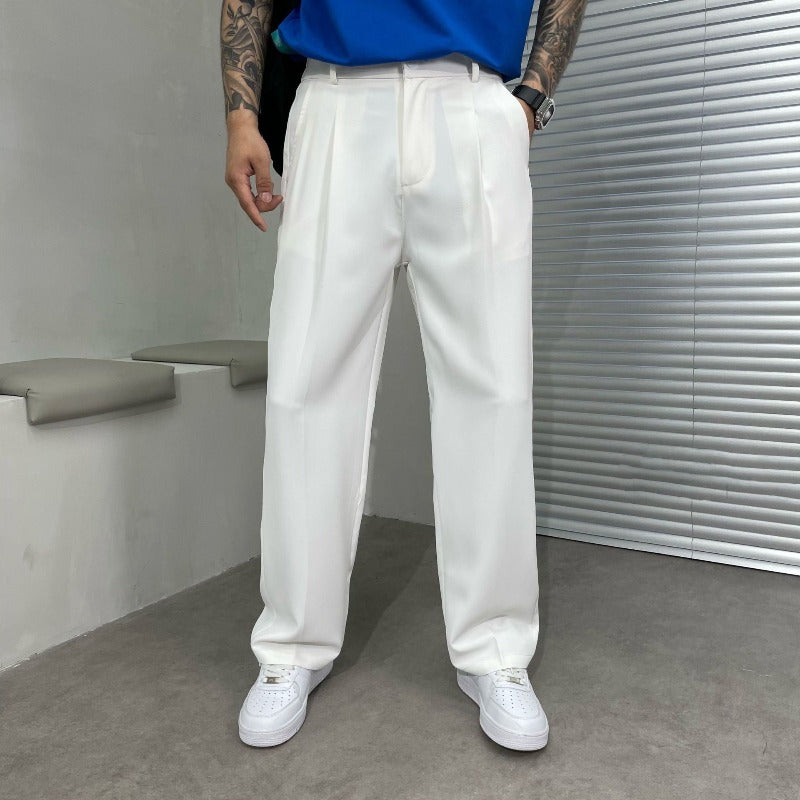 Men's Relaxed Fit Pleated Summer Pants