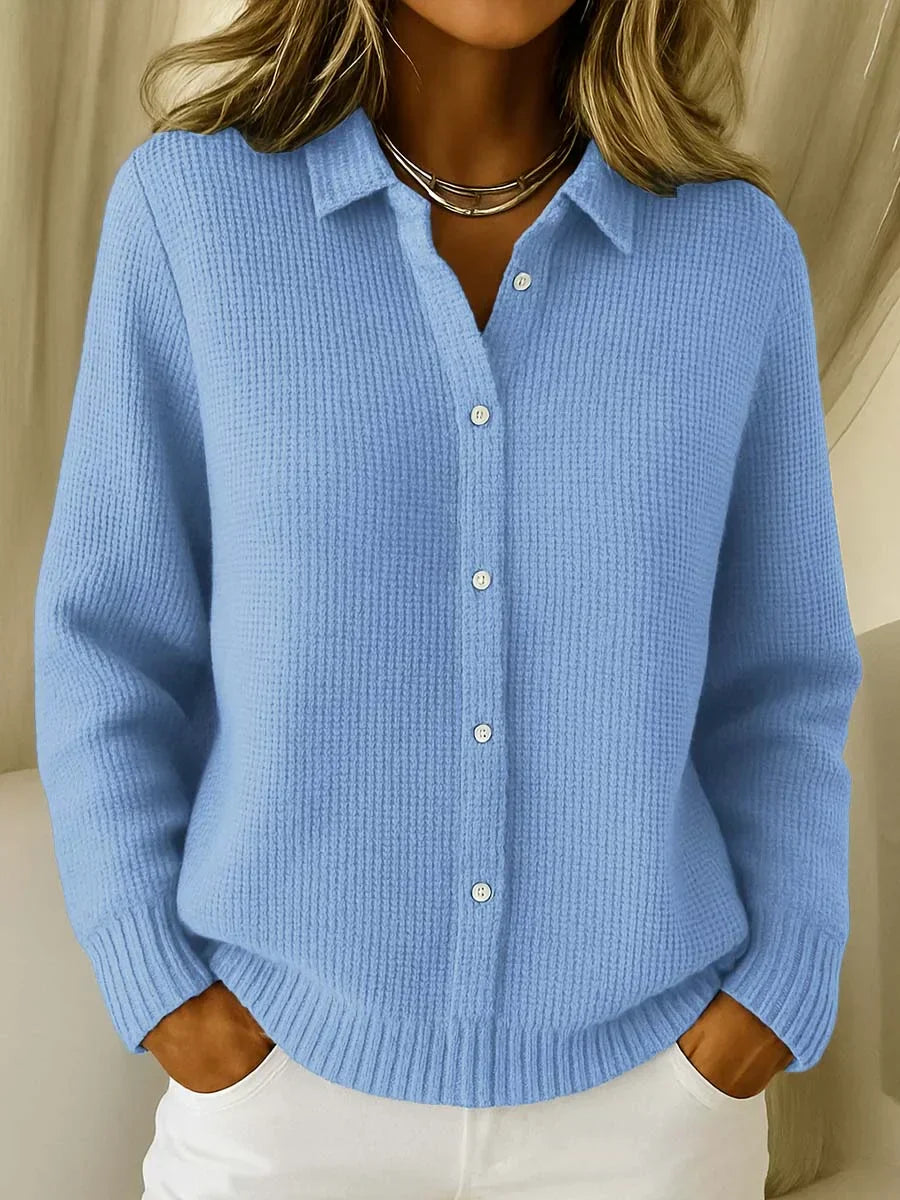 Women's Collared Button-Down Knit Cardigan | Long Sleeve