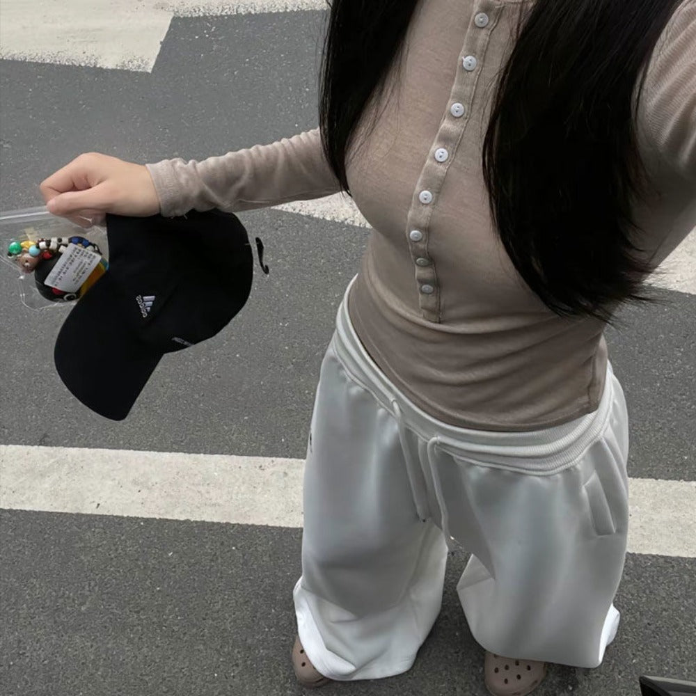 Wide Leg Drawstring Sweatpants for Women - Manuela