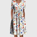 Women's Round Neck Midi Sundress | Short Sleeve