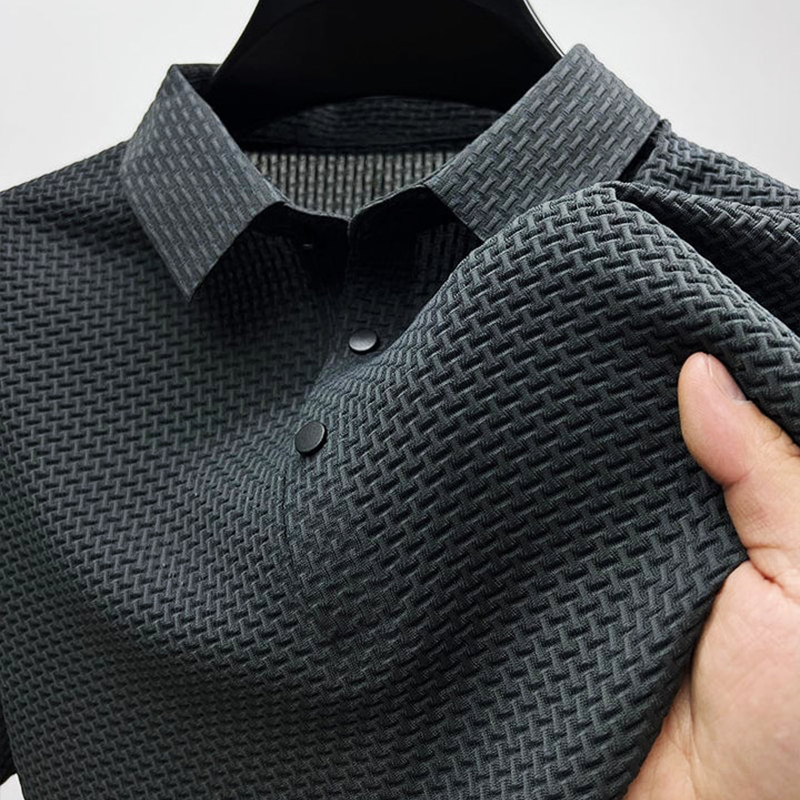 Men's Waffle Knit Short Sleeve Polo Shirt | Business Casual