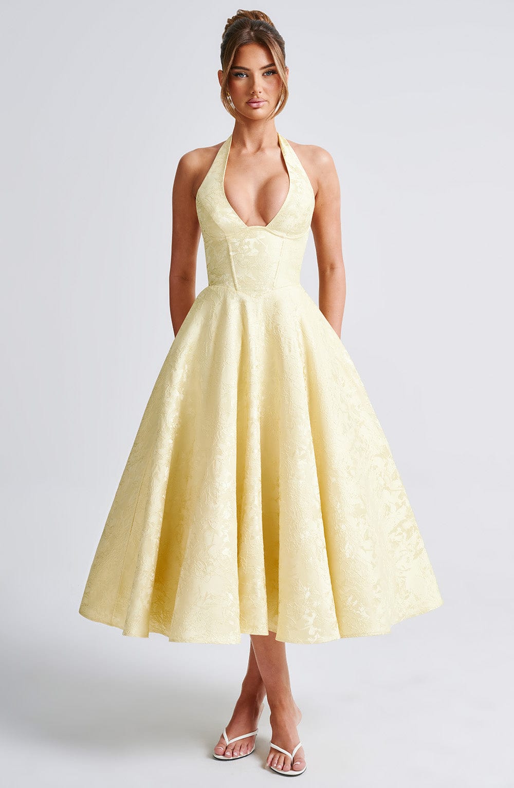 Liana Midi Dress - Lemon