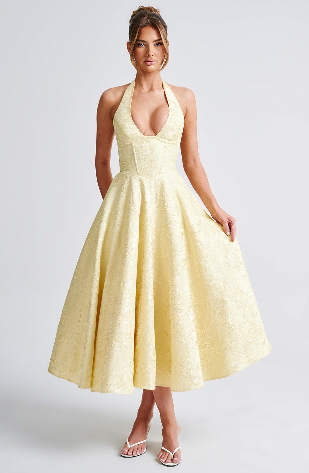 Liana Midi Dress - Lemon