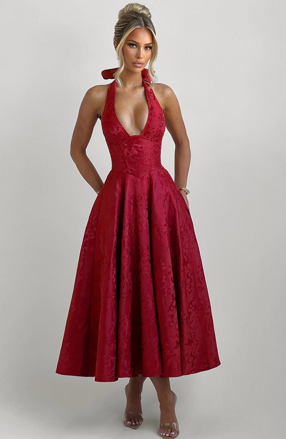 Valentina Midi Dress - Red