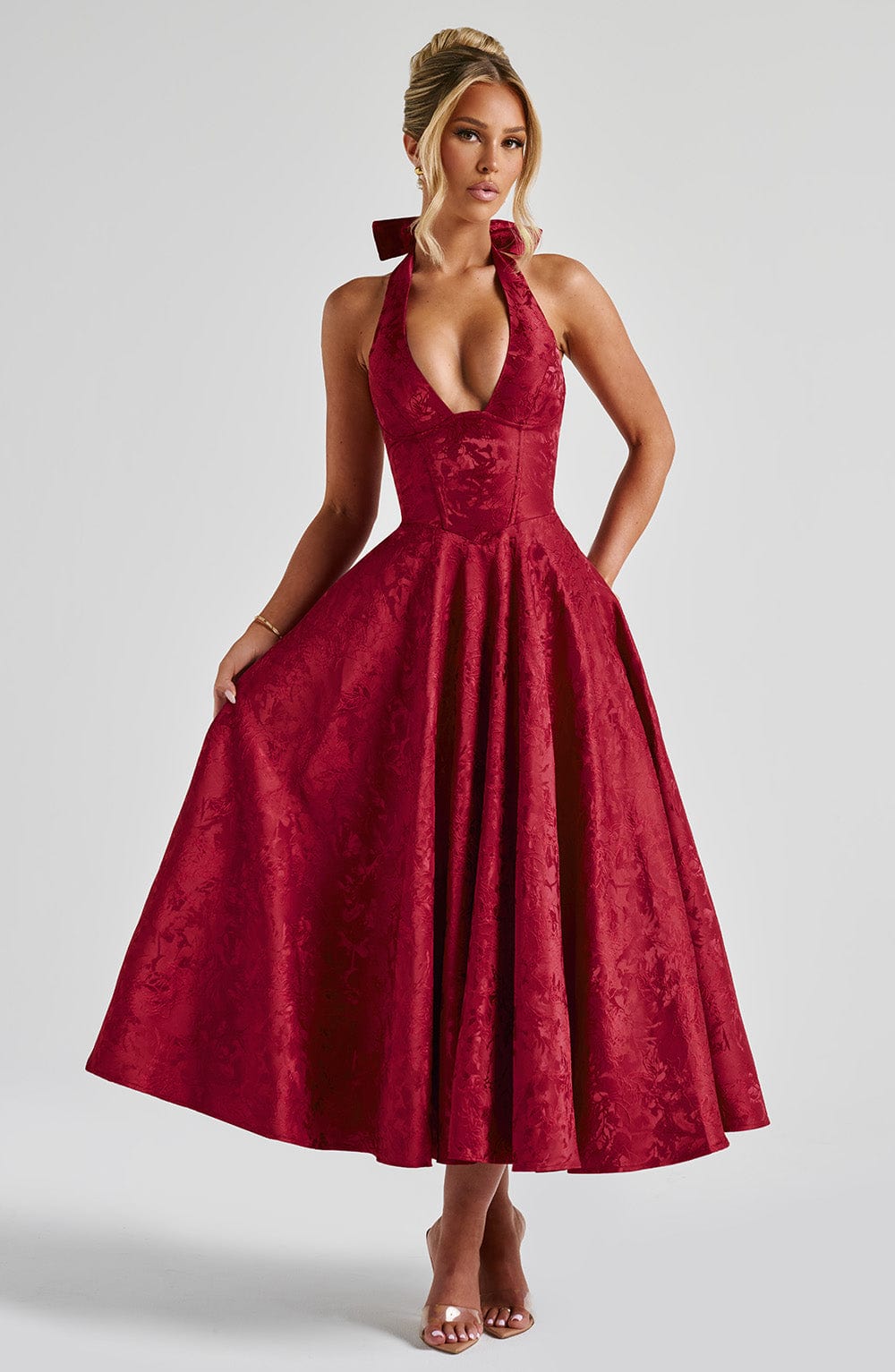 Valentina Midi Dress - Red