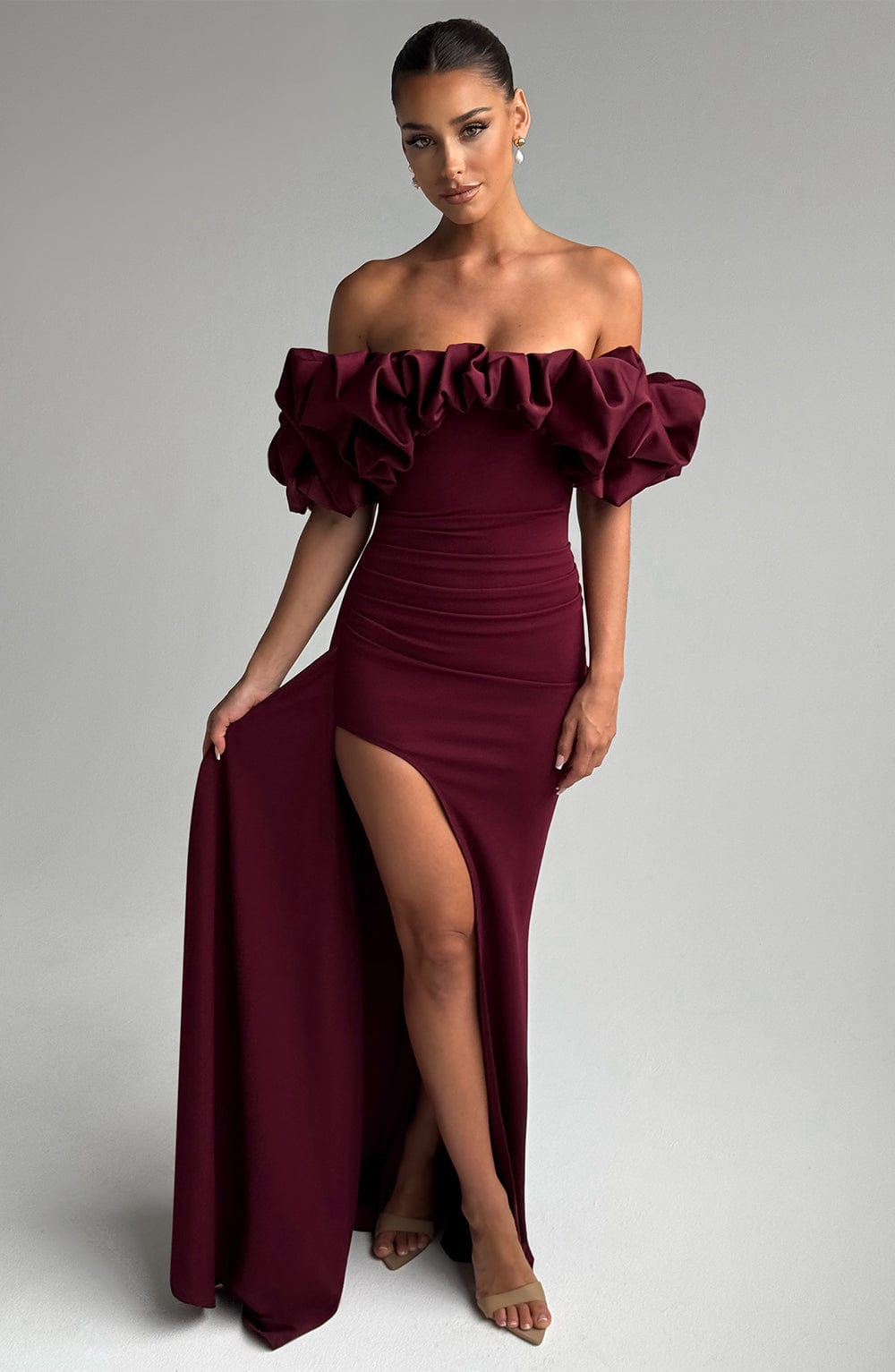 Noa Maxi Dress-Cherry Lacquer