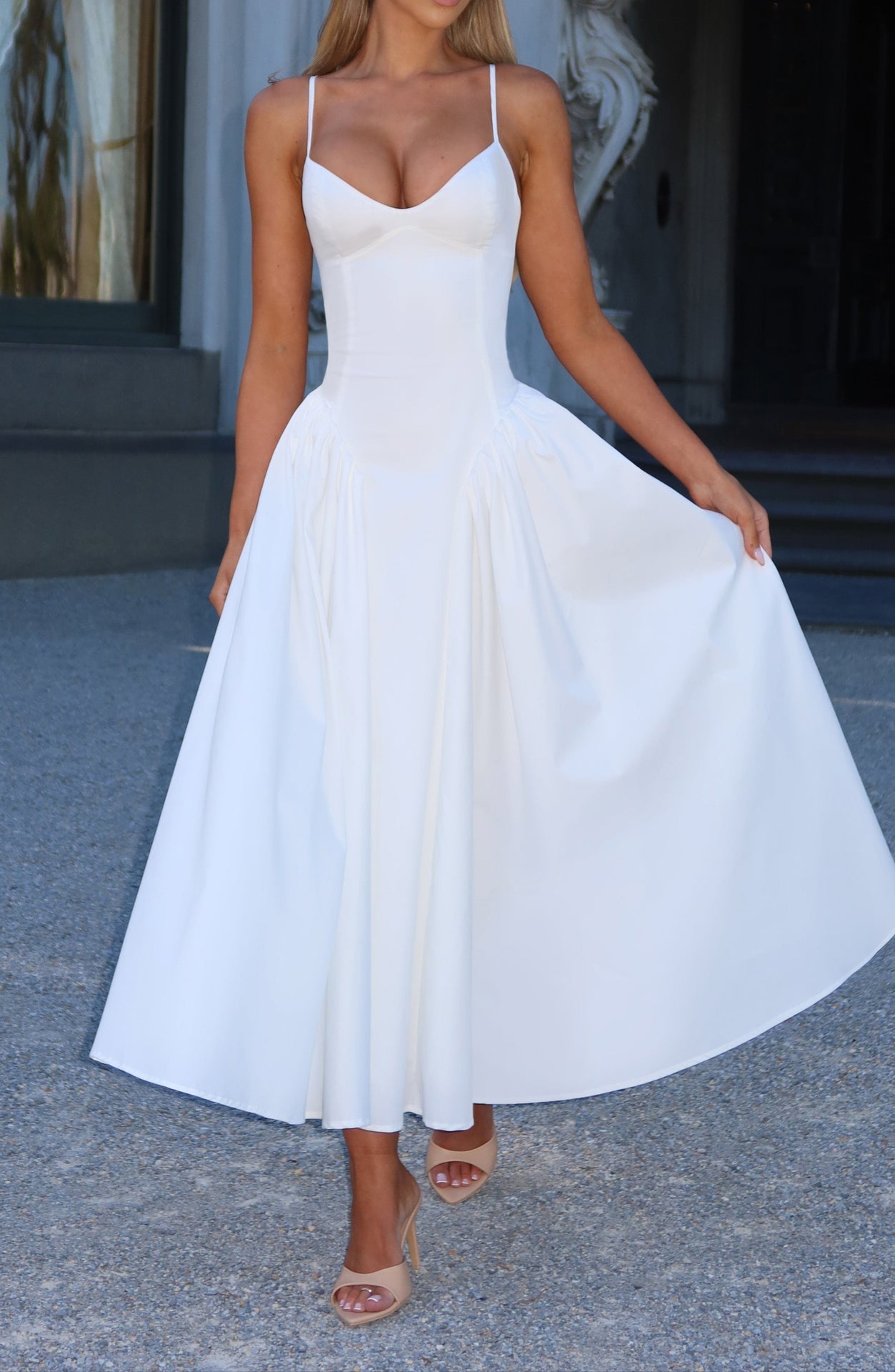 Regina Midi Dress - Ivory