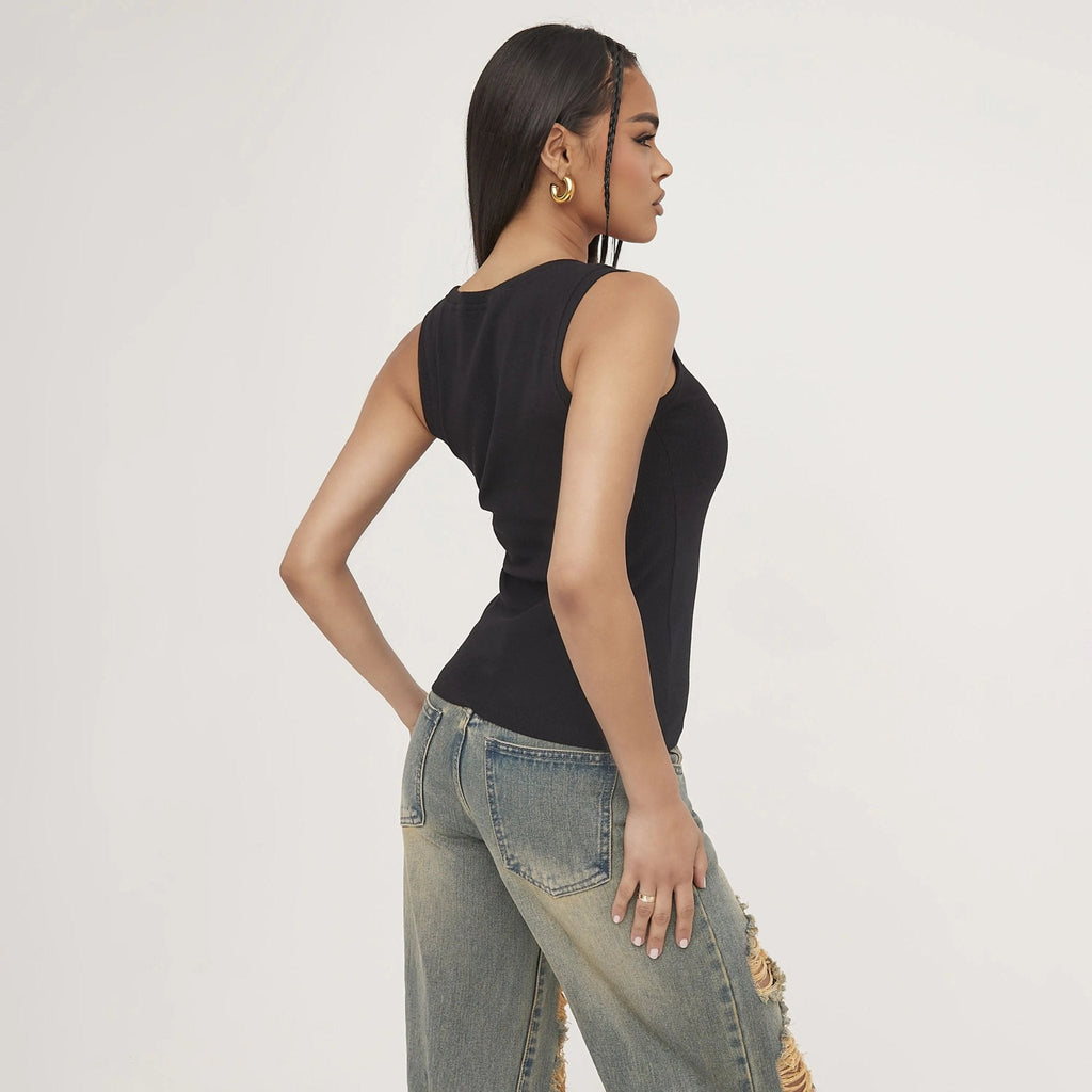 Women's Y2K Fitted Ribbed Tank Top | Sleeveless