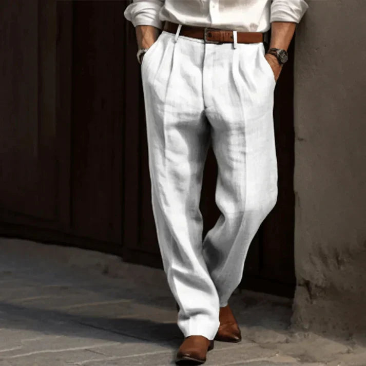 Men's Straight Leg Casual Linen Pants