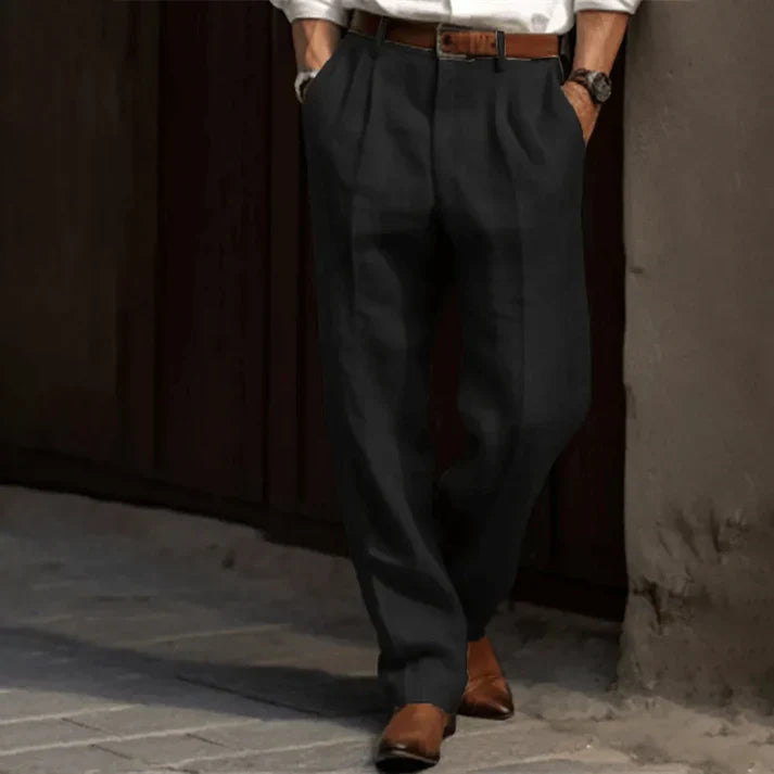 Men's Straight Leg Casual Linen Pants