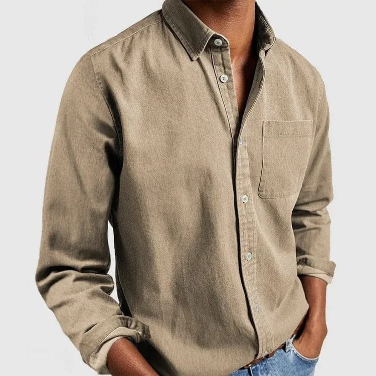 Men's Long Sleeve Button Down Shirt | with Chest Pocket