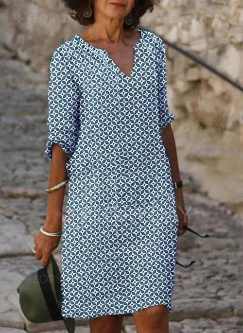 Women's Casual 3/4 Sleeve Mini Summer Dress
