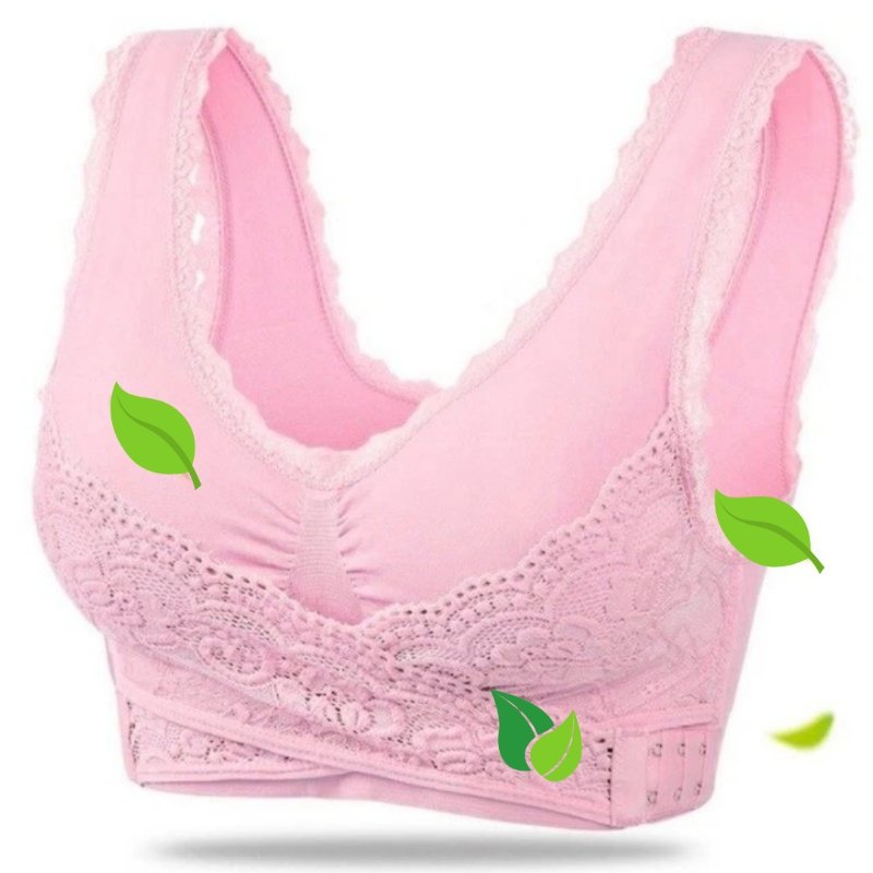 Women's Wireless Sports Bra with Crossed Front Closure
