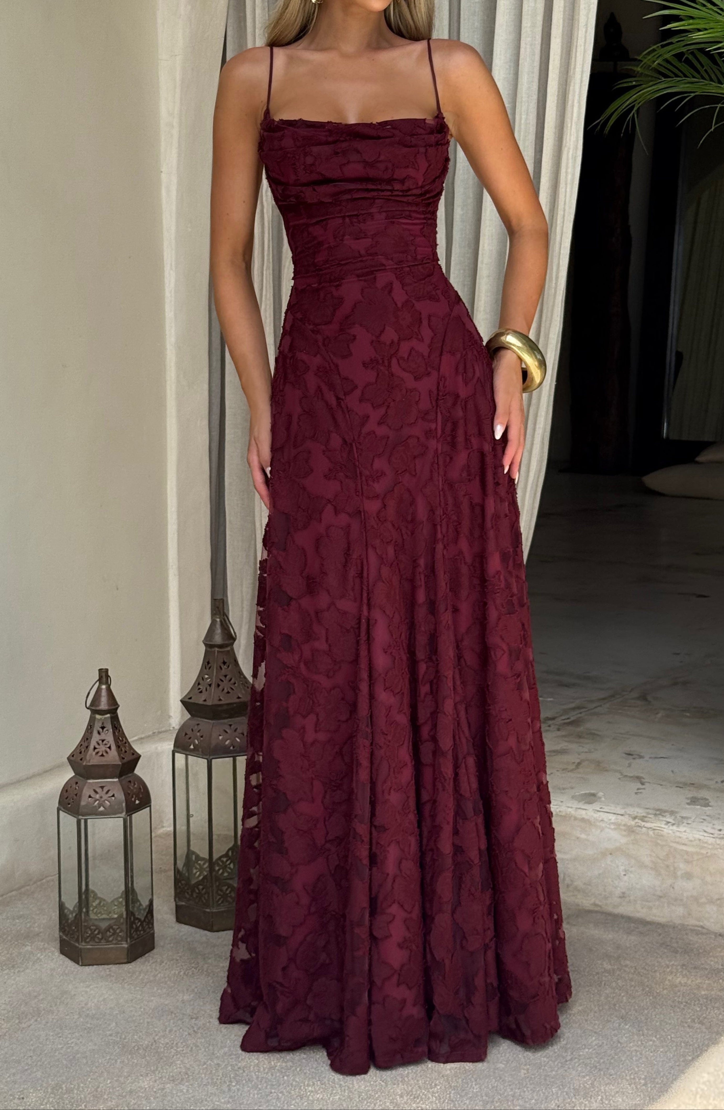 Maxi Dress - Cherry Lacquer