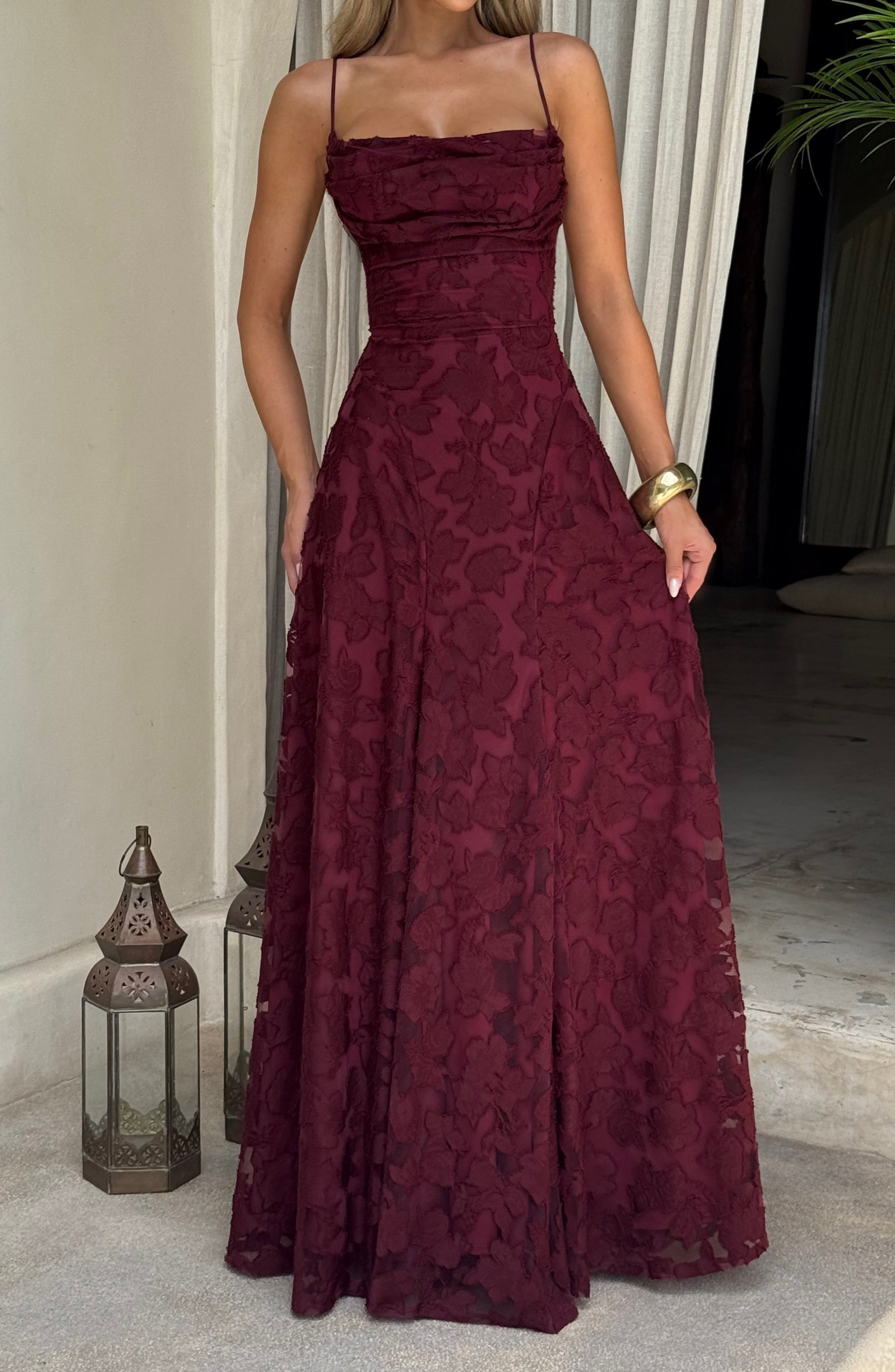 Maxi Dress - Cherry Lacquer