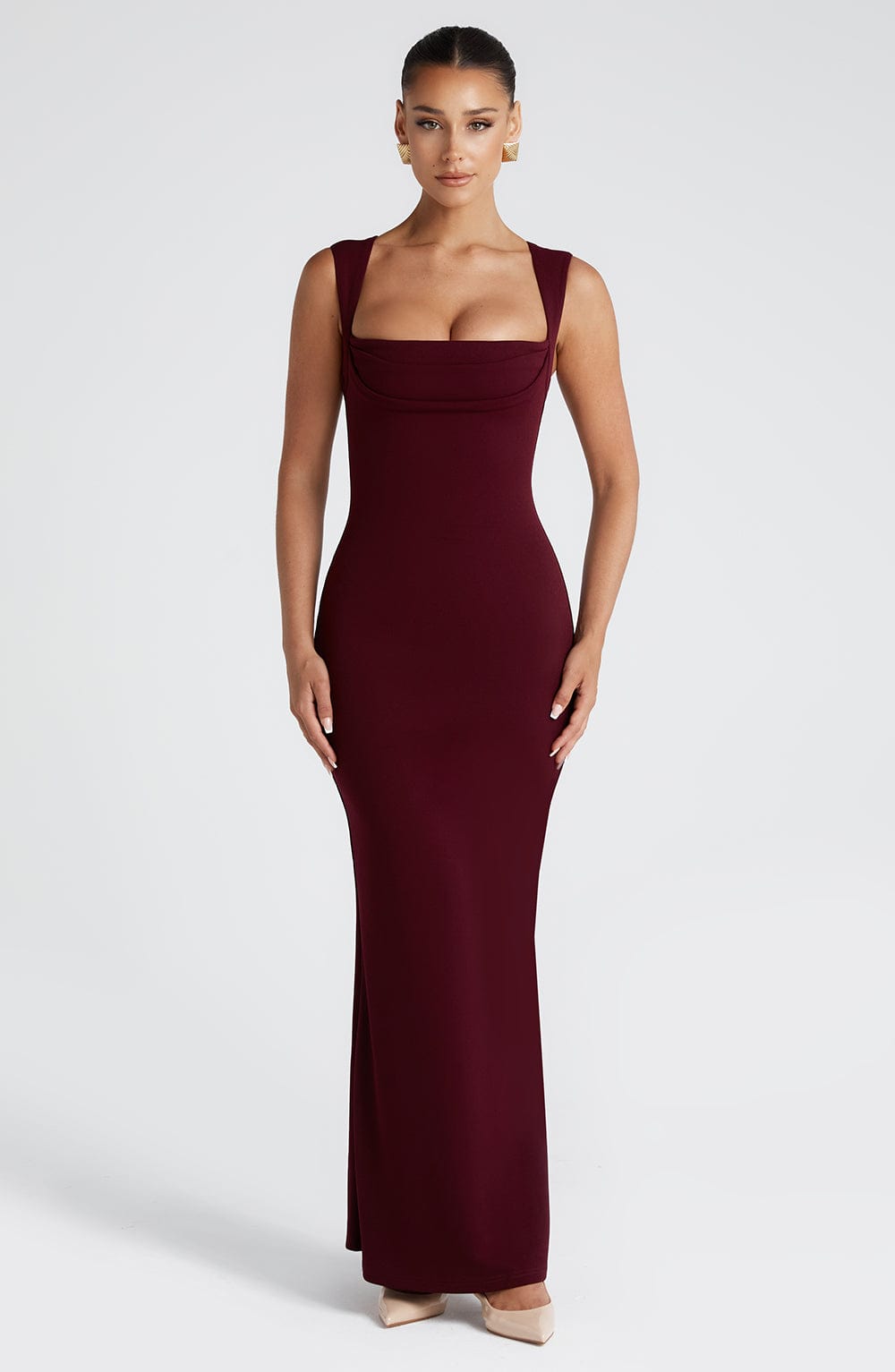 Leya Maxi Dress - Cherry Lacquer