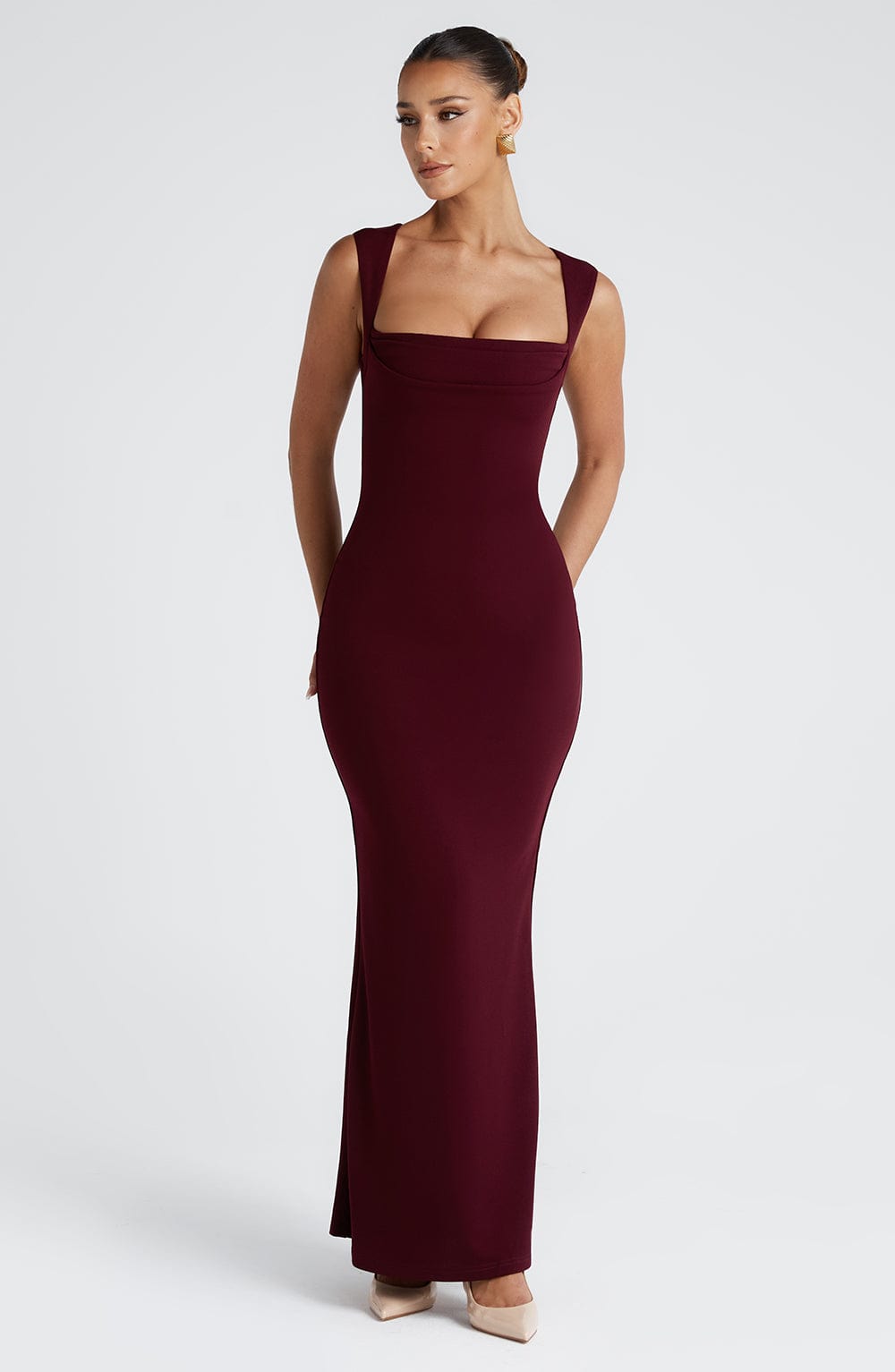 Leya Maxi Dress - Cherry Lacquer