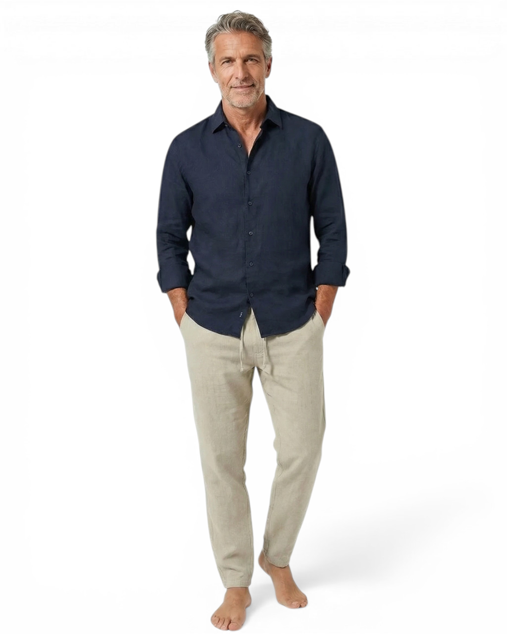 Men Drawstring Summer Trousers | with Pockets