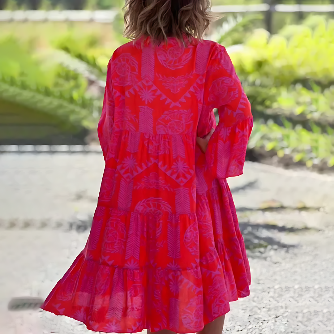 Women's Midi V-Neck Beach Dress
