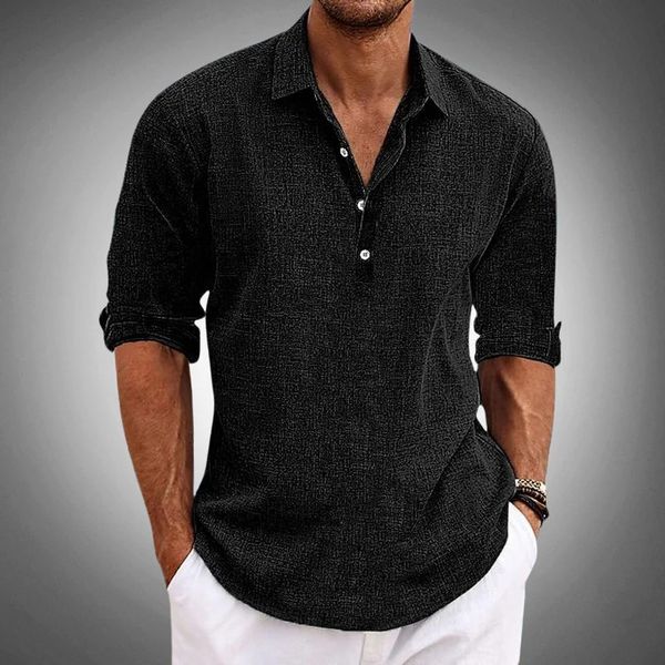 Men's Casual Summer Beach Shirt | with 3/4 Roll-Up Sleeves
