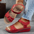 Women's Open Toe Adjustable Strap Walking Sandals | Wedge Heel