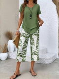 Women's Summer Layered Top and Wide-Leg Pants | 2-Piece Set