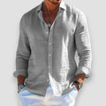 Men's Summer Beach Button-Down Shirt | Long Sleeve