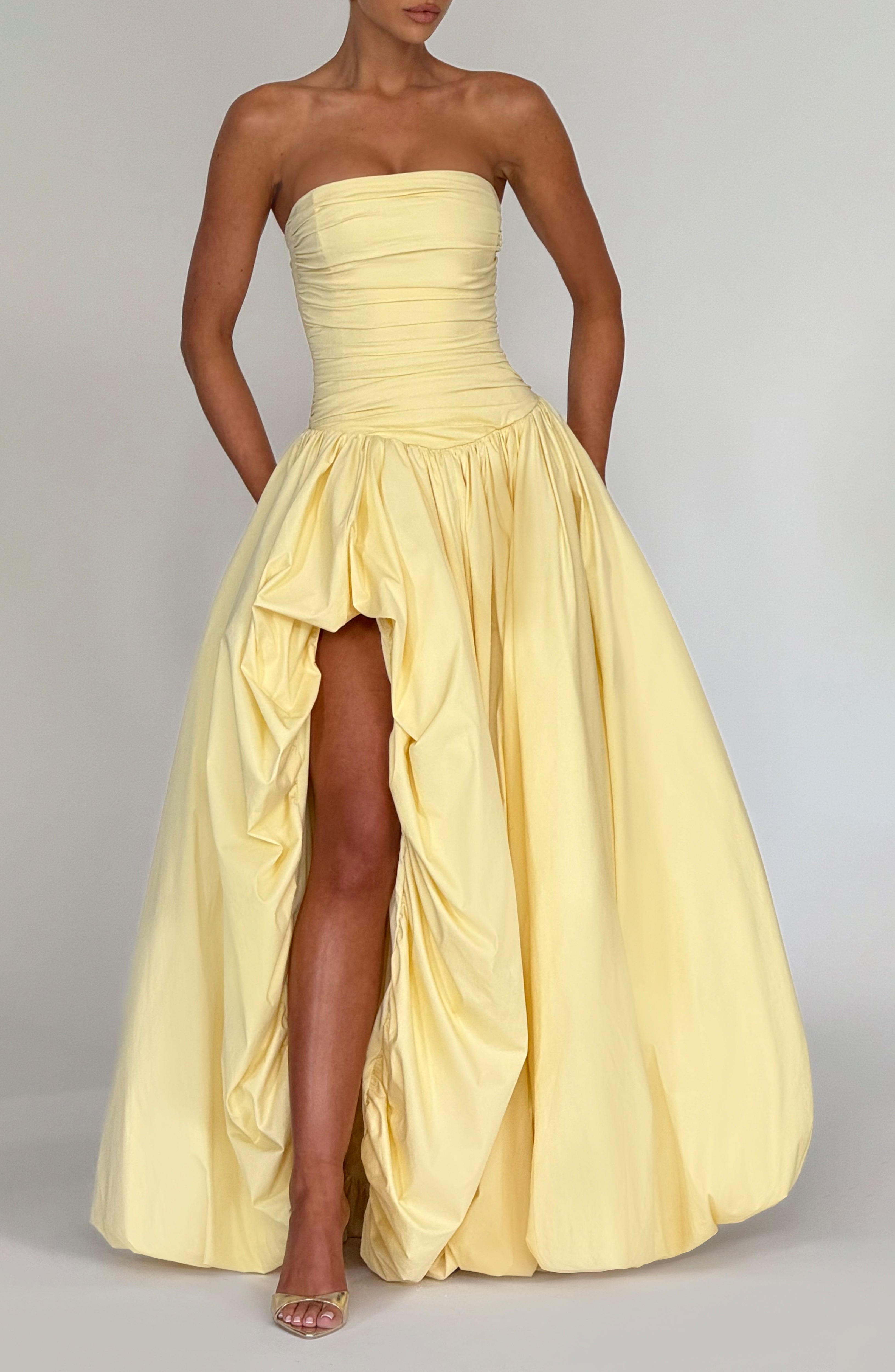 Florencia Maxi Dress-Lemon
